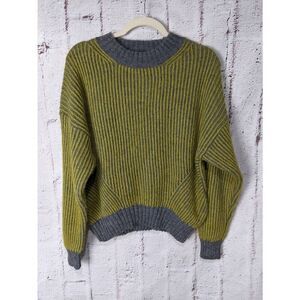 Chiaramente Vintage Sweater Yellow‎ Gray HTF Made in Italy Size Medium